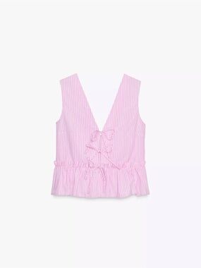 Zara Striped Tie Top
